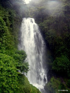 The waterfall.