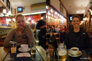 Berlin: Whiskey and tea; Darmstadt: Beer and tea :-)