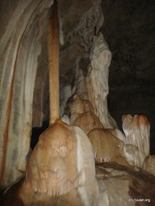 Inside the cave.