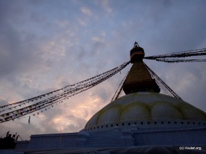 Dawn at the stupa.
