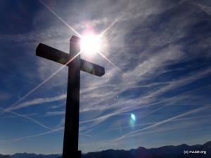 Cross at the top of the Krottenkopf.