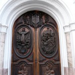 Wooden doors.