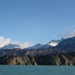 Lago Argentina and the surrounding mountains.
