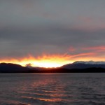 Sunrise over the Beagle Channel.
