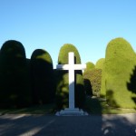 Cross at the entrance of the graveyard.