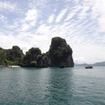 Arriving at the beach of Hong Island.