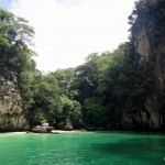 Passing a secluded beach.