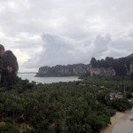 You can see Railay East (right) and the bay of Railay West (left).