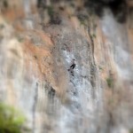 A climber at the wall.