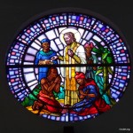 Window in the Saint Francis Xavier Church.