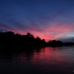 Sunset over Kinabatangan river.