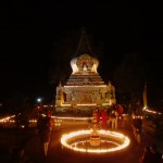 Light offering in the stupa garden.